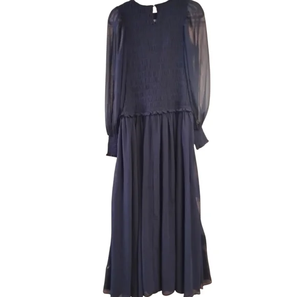 NWOT ASOS DESIGN smocked drop waist bodice teal blue midi maxi dress 4 - Picture 4 of 5